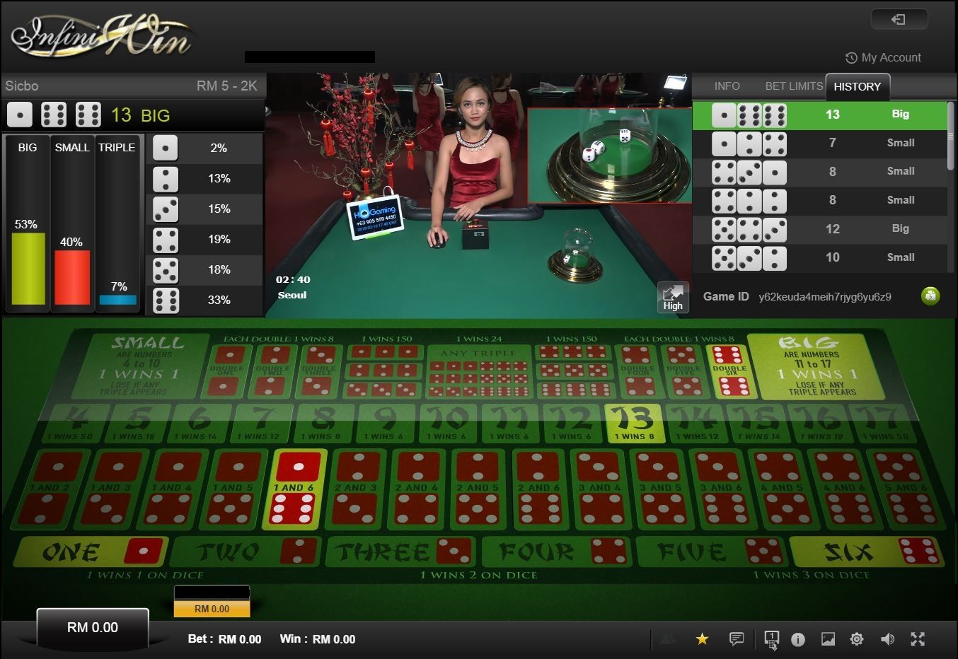 Game Sic Bo casino online